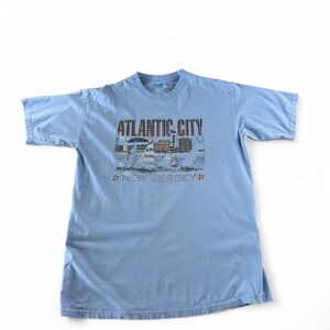 American vintage Atlantic City New Jersey blue t-shirt Size xl fits